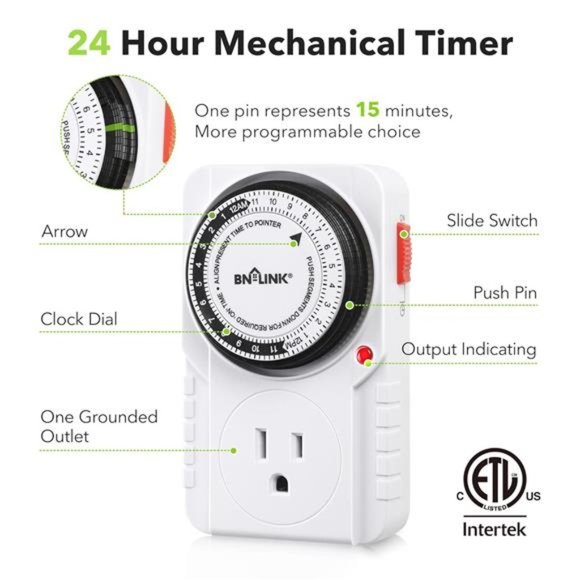 24 Hour Plug-in Mechanical Timer Grounded (1 Pack) - Picture 2 of 6